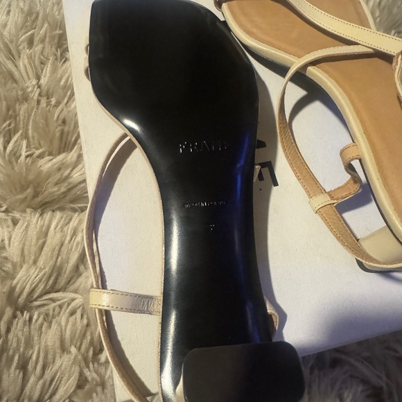 Frame Denim Cream Strappy Sandals - Picture 4 of 6